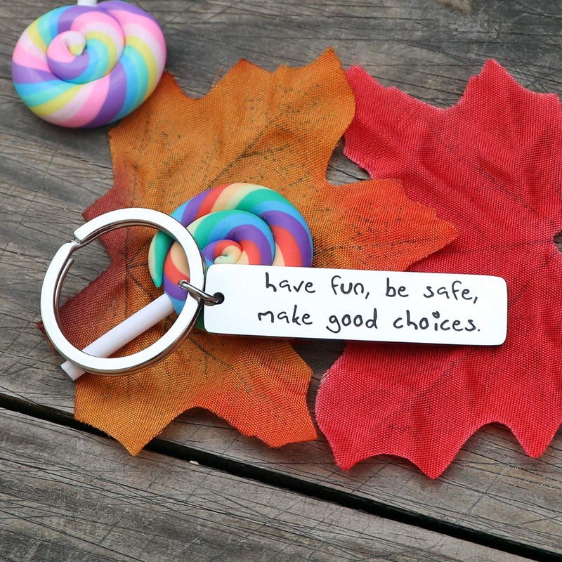 XGAKWD Drive Safe Keychain for Son Daughter, Graduation Gifts for College Students, Sweet 16 Key Chain, Have Fun, Be Safe, Make Good Choices - Image 5